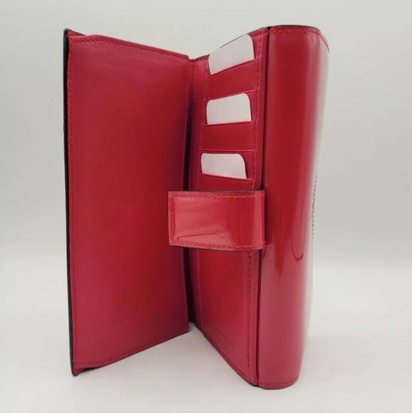 ALEXANDER McQUEEN Fucsia Patent Leather Continental Wallet, NWT - Picture 7 of 11